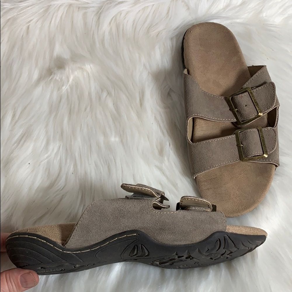 Jambu J-41‎ Pingree Tan Suede Slide Sandals…